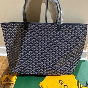 New! GOYARD St Louis GM Navy Canvas